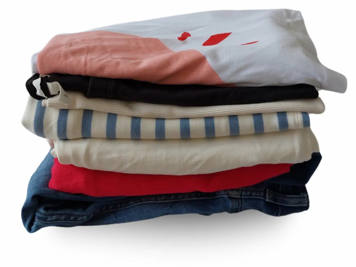 Before: clothes folded and unrolled